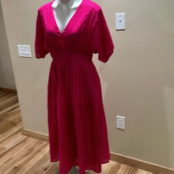 Banana Republic factory VOILE ELBOW-SLEEVE MIDI DRESS - Picture 2 of 9